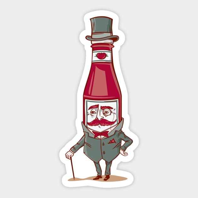 Sir Fancy Ketchup Sticker by bennyd302